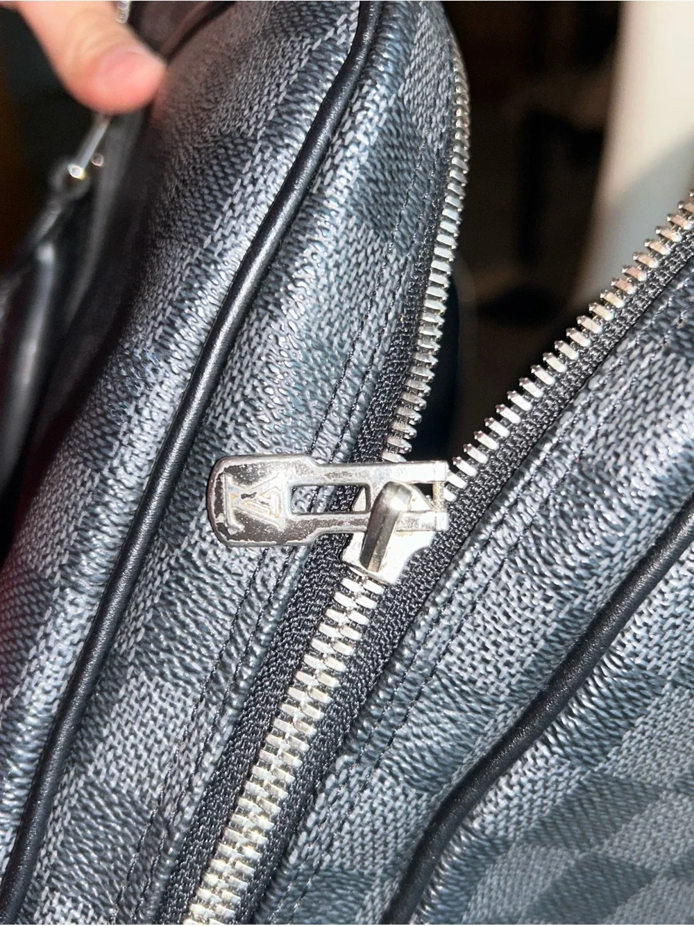 Authentic Louis Vuitton Black Damier Graphite Leather Briefcase